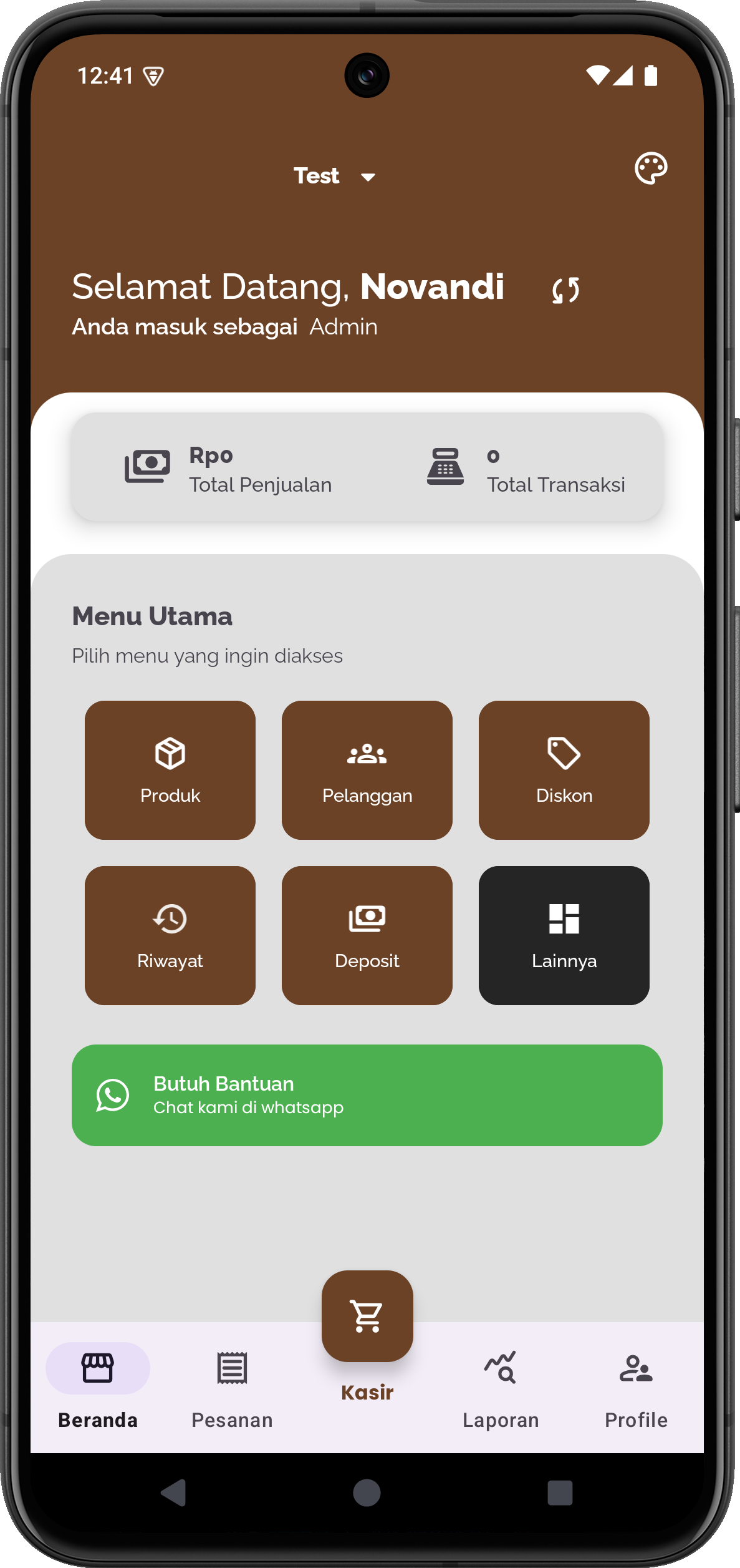 Aplikasi Kasir Toko ITBPOS Dashboard